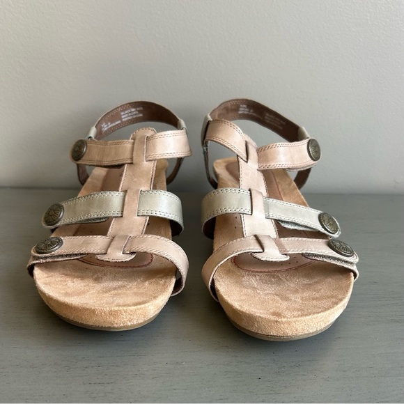 Rockport Cobb Hill Leather Strappy Wedge Sandal Sz10N Beige Neutral Arch Support - Picture 5 of 15